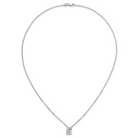 14K White Gold 1.62 Carat Lab Grown Diamond VS+ F+ Complete Letter S Single Stone Initial Necklace, 18" view 4