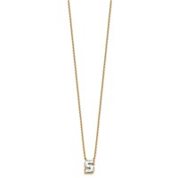 14K Yellow Gold 1.62 Carat Lab Grown Diamond VS+ F+ Complete Letter S Single Stone Initial Necklace, 18" view 2