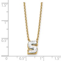 14K Yellow Gold 1.62 Carat Lab Grown Diamond VS+ F+ Complete Letter S Single Stone Initial Necklace, 18" view 5
