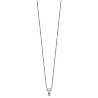 14K White Gold 1.62 Carat Lab Grown Diamond VS+ F+ Complete Letter T Single Stone Initial Necklace, 18" view 2