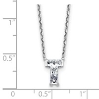 14K White Gold 1.62 Carat Lab Grown Diamond VS+ F+ Complete Letter T Single Stone Initial Necklace, 18" view 3