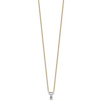 14K Yellow Gold 1.62 Carat Lab Grown Diamond VS+ F+ Complete Letter T Single Stone Initial Necklace, 18" view 2