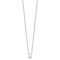 14K White Gold 2.33 Carat Lab Grown Diamond VS+ F+ Complete Letter U Single Stone Initial Necklace, 18" view 2