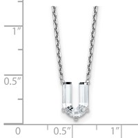 14K White Gold 2.33 Carat Lab Grown Diamond VS+ F+ Complete Letter U Single Stone Initial Necklace, 18" view 3