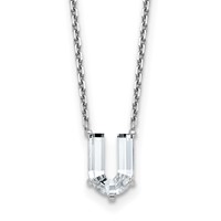 14K White Gold 2.33 Carat Lab Grown Diamond VS+ F+ Complete Letter U Single Stone Initial Necklace, 18" view 1