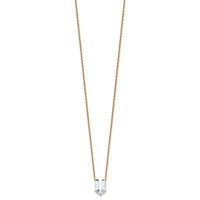 14K Yellow Gold 2.33 Carat Lab Grown Diamond VS+ F+ Complete Letter U Single Stone Initial Necklace, 18" view 2