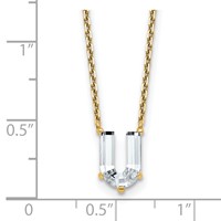 14K Yellow Gold 2.33 Carat Lab Grown Diamond VS+ F+ Complete Letter U Single Stone Initial Necklace, 18" view 3