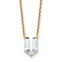 14K Yellow Gold 2.33 Carat Lab Grown Diamond VS+ F+ Complete Letter U Single Stone Initial Necklace, 18" view 1