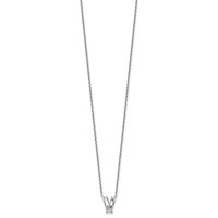 14K White Gold 1.75 Carat Lab Grown Diamond VS+ F+ Complete Letter V Single Stone Initial Necklace, 18" view 2
