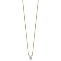 14K Yellow Gold 1.75 Carat Lab Grown Diamond VS+ F+ Complete Letter V Single Stone Initial Necklace, 18" view 2