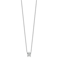 14K White Gold 2.33 Carat Lab Grown Diamond VS+ F+ Complete Letter W Single Stone Initial Necklace, 18" view 2