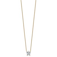 14K Yellow Gold 2.33 Carat Lab Grown Diamond VS+ F+ Complete Letter W Single Stone Initial Necklace, 18" view 2