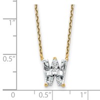 14K Yellow Gold 2.33 Carat Lab Grown Diamond VS+ F+ Complete Letter W Single Stone Initial Necklace, 18" view 3