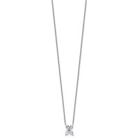14K White Gold 2 Carat Lab Grown Diamond VS+ F+ Complete Letter X Single Stone Initial Necklace, 18" view 2