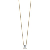 14K Yellow Gold 2 Carat Lab Grown Diamond VS+ F+ Complete Letter X Single Stone Initial Necklace, 18" view 2