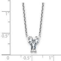 14K White Gold 1.75 Carat Lab Grown Diamond VS+ F+ Complete Letter Y Single Stone Initial Necklace, 18" view 3