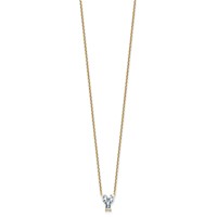 14K Yellow Gold 1.75 Carat Lab Grown Diamond VS+ F+ Complete Letter Y Single Stone Initial Necklace, 18" view 2