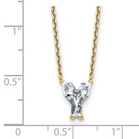 14K Yellow Gold 1.75 Carat Lab Grown Diamond VS+ F+ Complete Letter Y Single Stone Initial Necklace, 18" view 3