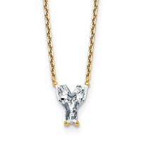 14K Yellow Gold 1.75 Carat Lab Grown Diamond VS+ F+ Complete Letter Y Single Stone Initial Necklace, 18" view 1