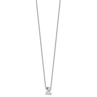 14K White Gold 1.88 Carat Lab Grown Diamond VS+ F+ Complete Letter Z Single Stone Initial Necklace, 18" view 2