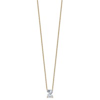 14K Yellow Gold 1.88 Carat Lab Grown Diamond VS+ F+ Complete Letter Z Single Stone Initial Necklace, 18" view 2