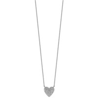 14K White Gold 0.50 ctw Lab Grown Diamond VS+ F+ Heart Cluster Necklace view 2