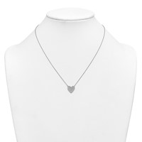 14K White Gold 0.50 ctw Lab Grown Diamond VS+ F+ Heart Cluster Necklace view 3