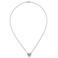 14K White Gold 0.50 ctw Lab Grown Diamond VS+ F+ Heart Cluster Necklace view 4