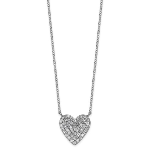 14K White Gold 0.50 ctw Lab Grown Diamond VS+ F+ Heart Cluster Necklace