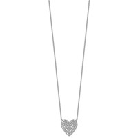 14K White Gold 0.75 ctw Lab Grown Diamond VS+ F+ Heart Cluster Necklace view 2
