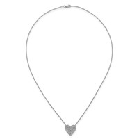 14K White Gold 0.75 ctw Lab Grown Diamond VS+ F+ Heart Cluster Necklace view 4