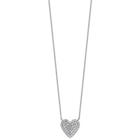 14K White Gold 1 ctw Lab Grown Diamond VS+ F+ Heart Cluster Necklace view 2