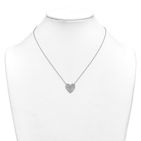 14K White Gold 1 ctw Lab Grown Diamond VS+ F+ Heart Cluster Necklace view 3