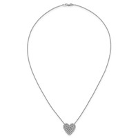 14K White Gold 1 ctw Lab Grown Diamond VS+ F+ Heart Cluster Necklace view 4