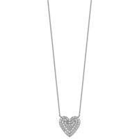 14K White Gold 1.50 ctw Lab Grown Diamond VS+ F+ Heart Cluster Necklace view 2