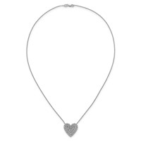 14K White Gold 1.50 ctw Lab Grown Diamond VS+ F+ Heart Cluster Necklace view 4