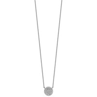 14K White Gold 0.50 ctw Lab Grown Diamond VS+ F+ Round Cluster Necklace view 2