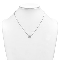 14K White Gold 0.50 ctw Lab Grown Diamond VS+ F+ Round Cluster Necklace view 3