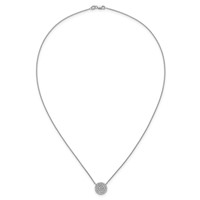 14K White Gold 0.50 ctw Lab Grown Diamond VS+ F+ Round Cluster Necklace view 4
