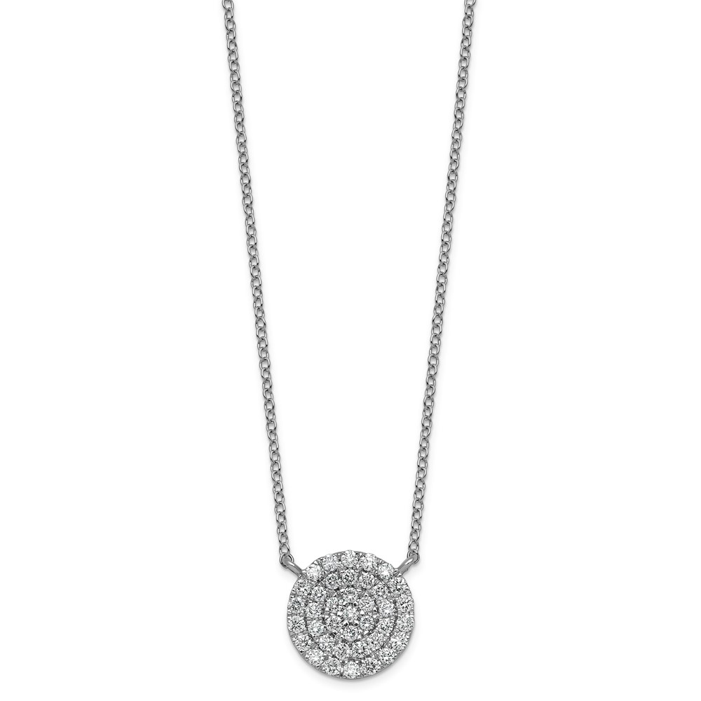 14K White Gold 0.50 ctw Lab Grown Diamond VS+ F+ Round Cluster Necklace