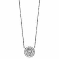 14K White Gold 0.50 ctw Lab Grown Diamond VS+ F+ Round Cluster Necklace view 1