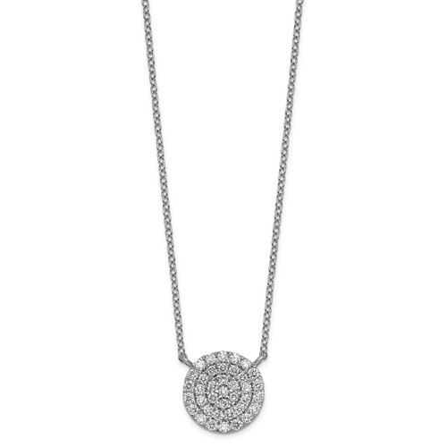 14K White Gold 0.50 ctw Lab Grown Diamond VS+ F+ Round Cluster Necklace