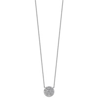 14K White Gold 0.75 ctw Lab Grown Diamond VS+ F+ Heart Cluster Necklace view 2