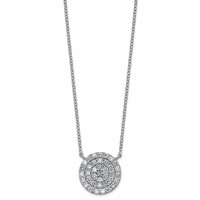 14K White Gold 0.75 ctw Lab Grown Diamond VS+ F+ Heart Cluster Necklace view 1
