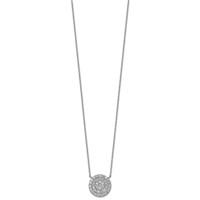 14K White Gold 1 ctw Lab Grown Diamond VS+ F+ Round Cluster Necklace view 2