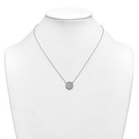 14K White Gold 1 ctw Lab Grown Diamond VS+ F+ Round Cluster Necklace view 3