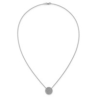 14K White Gold 1 ctw Lab Grown Diamond VS+ F+ Round Cluster Necklace view 4