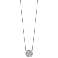 14K White Gold 1.50 ctw Lab Grown Diamond VS+ F+ Circle Cluster Necklace view 2