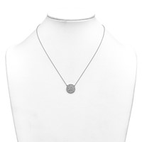 14K White Gold 1.50 ctw Lab Grown Diamond VS+ F+ Circle Cluster Necklace view 3
