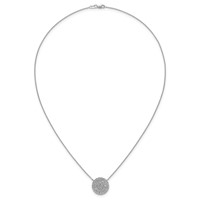 14K White Gold 1.50 ctw Lab Grown Diamond VS+ F+ Circle Cluster Necklace view 4
